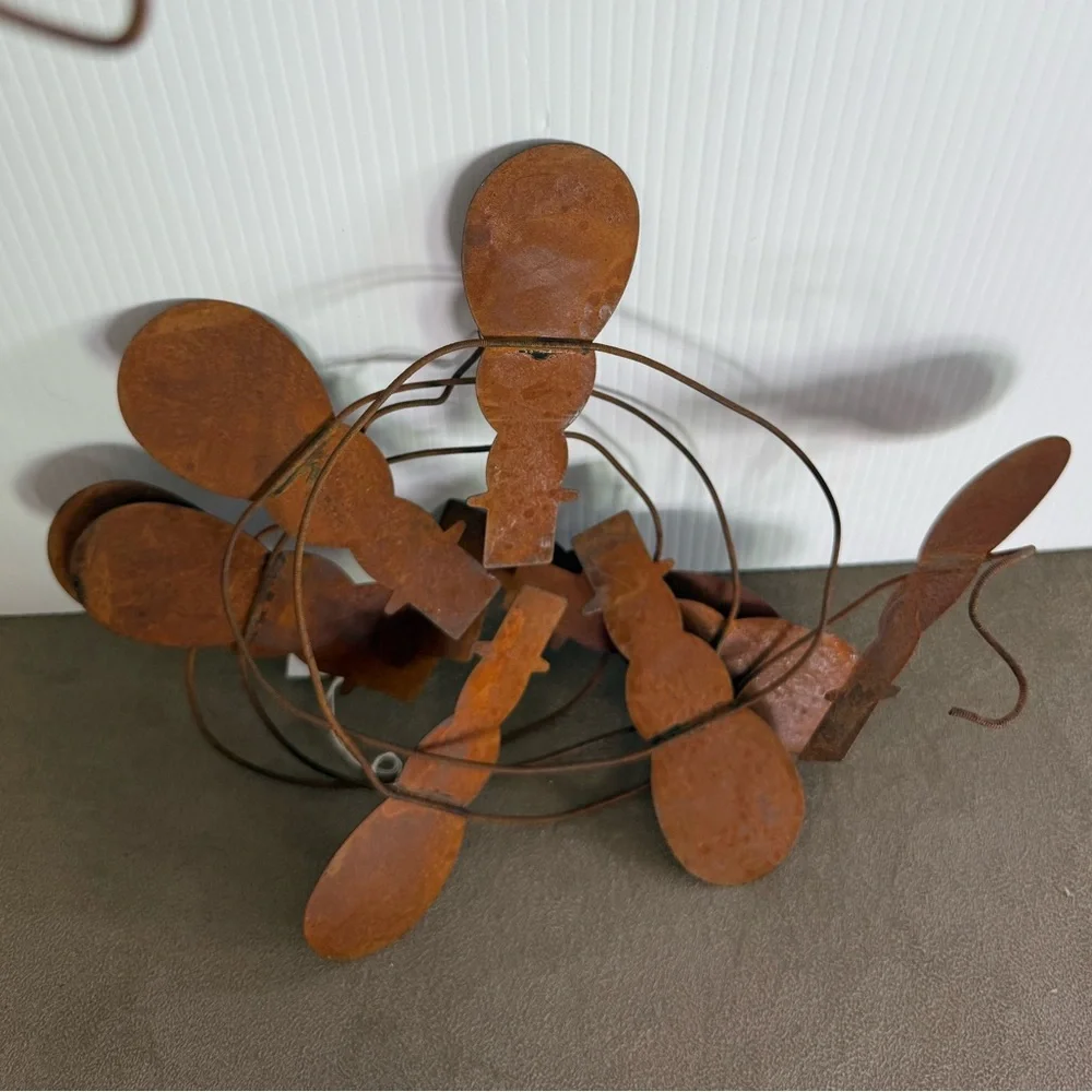 Rustic Metal Snowman Garland - Set of 2